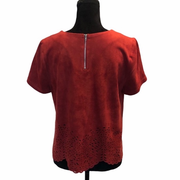 NWOT Design Lab Lord & Taylor faux suede top - Picture 5 of 8